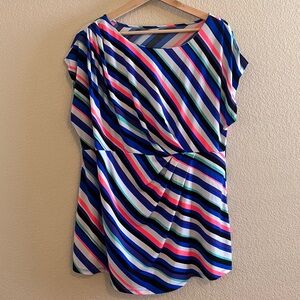 Lane Bryant Diagonal Striped Sleeveless Top Size 18/20